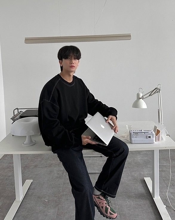Patchwork Pullover Sweatshirt