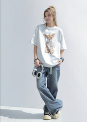 Pearl Dog Print Summer T Shirt