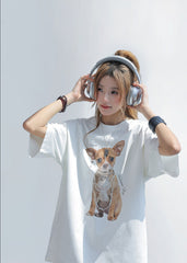 Pearl Dog Print Summer T Shirt