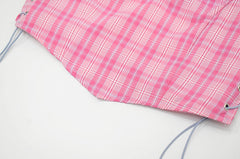 Pink And Blue Plaid Crop Top