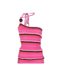 Pink Asymmetric Stripe Top