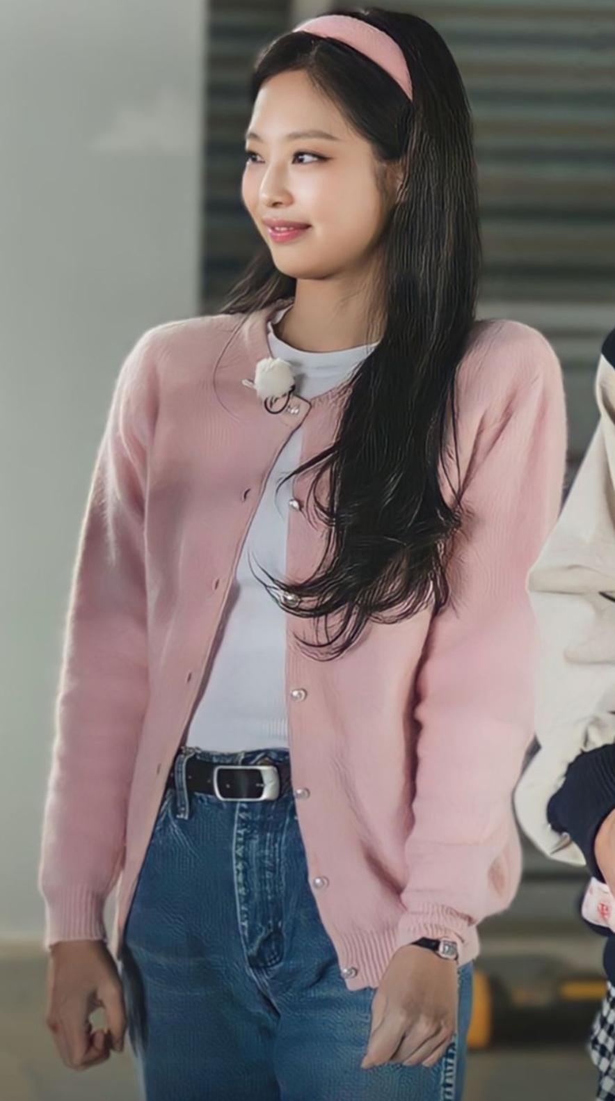 Pink Basic Knit Cardigan