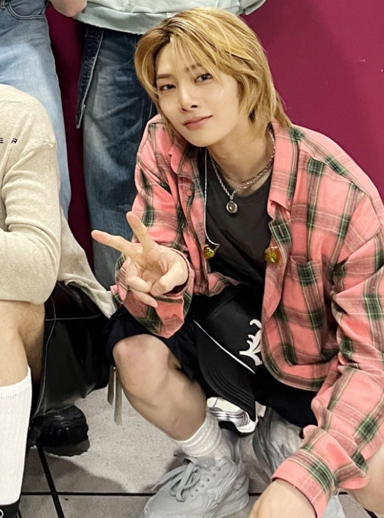 Pink Button Up Plaid Shirt