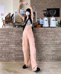 Pink Cargo Style Jeans