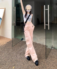 Pink Cargo Style Jeans