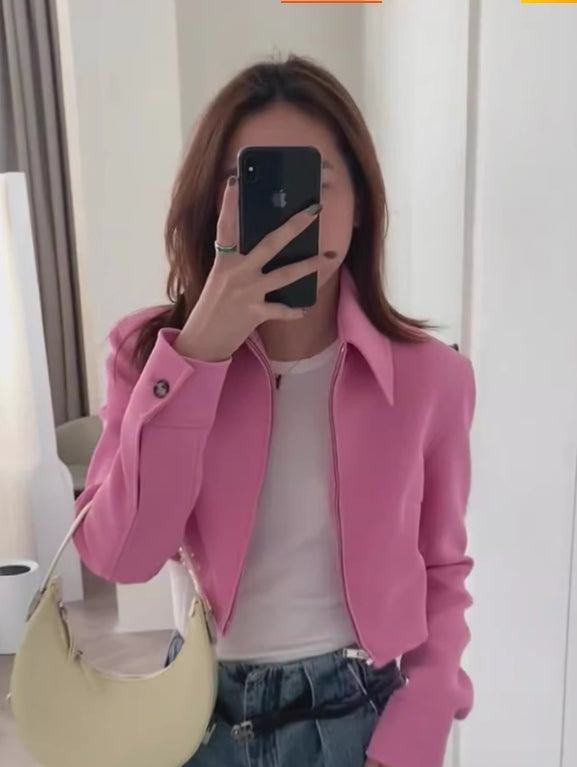 Pink Chic Crop Jacket