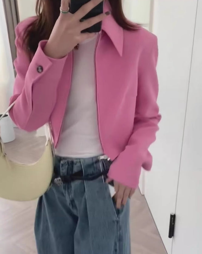 Pink Chic Crop Jacket