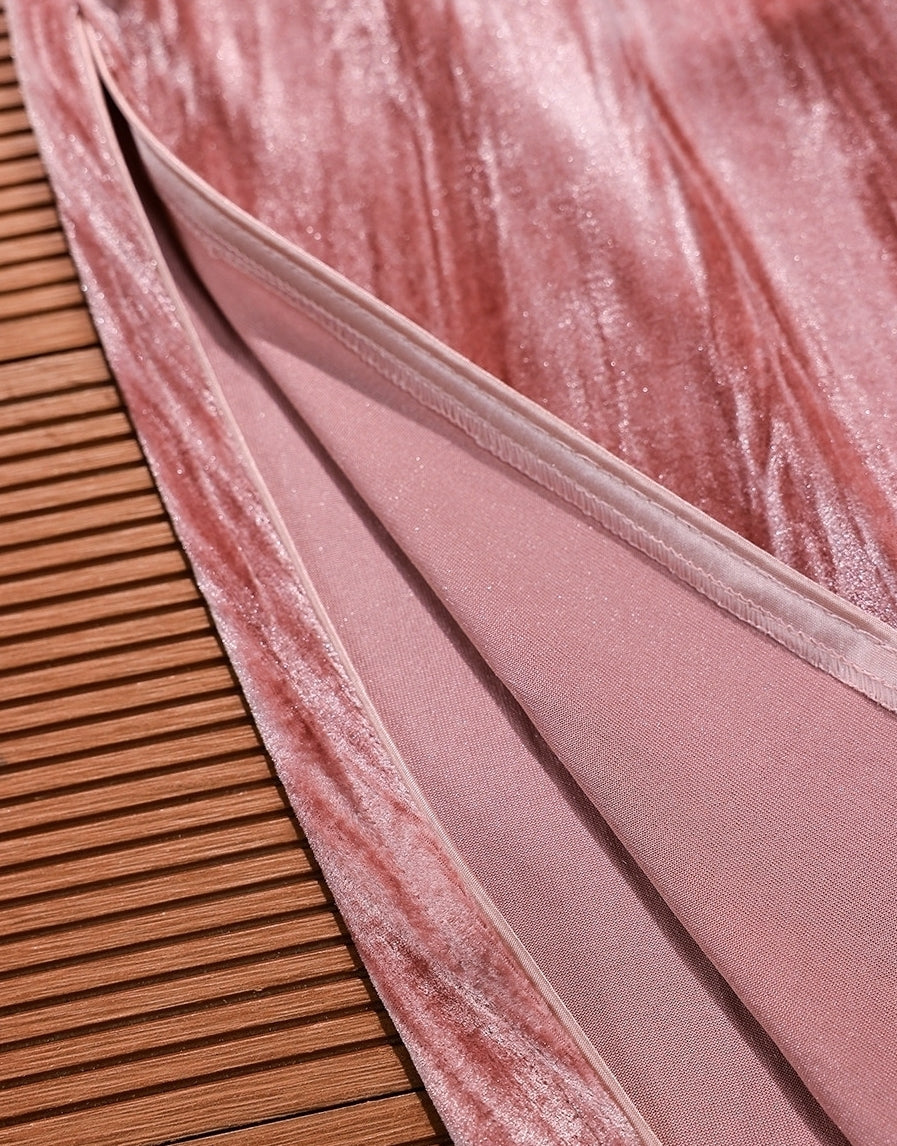 Pink Chinese Style Velvet Dress