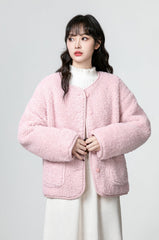 Pink Fleece Lined Winter Coat