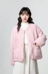 Pink Fleece Lined Winter Coat