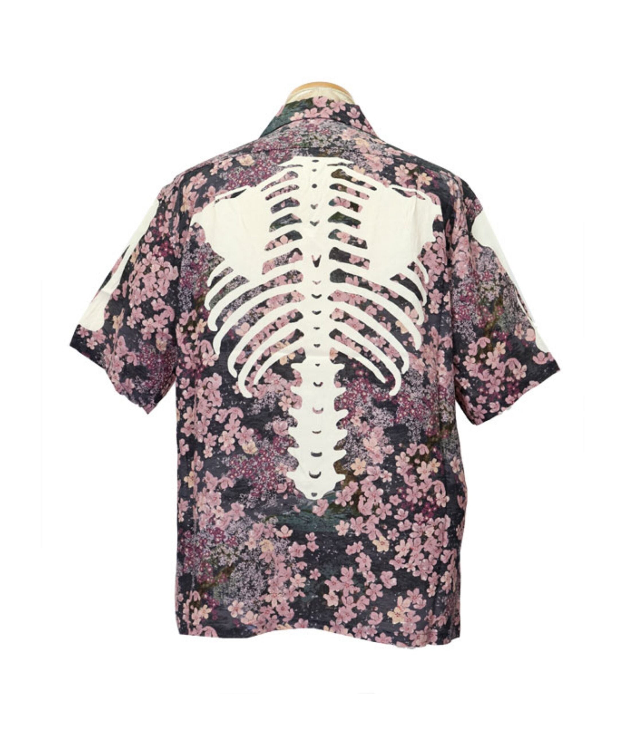 Pink Floral Skeleton Print Shirt