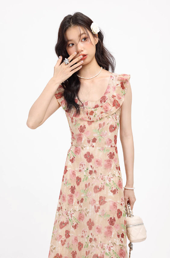 Pink Floral Summer Dress