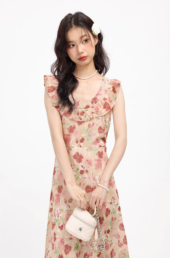 Pink Floral Summer Dress