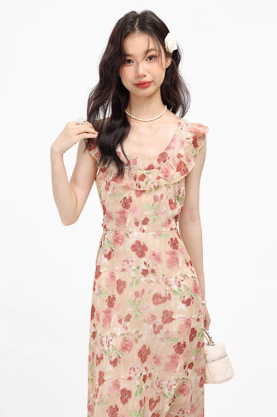 Pink Floral Summer Dress