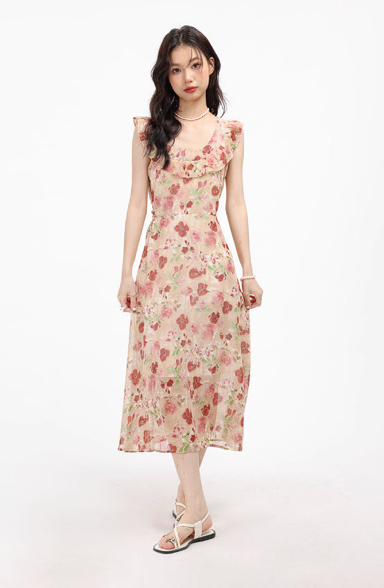 Pink Floral Summer Dress