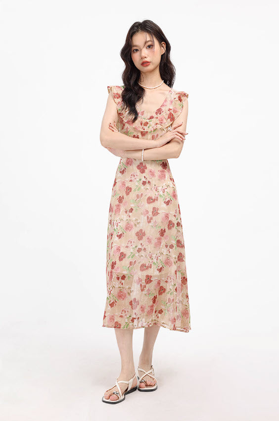Pink Floral Summer Dress