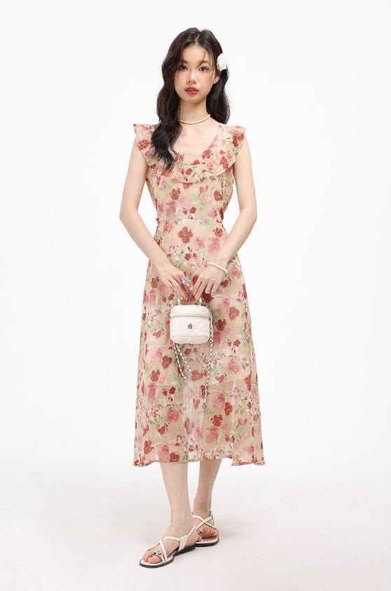 Pink Floral Summer Dress