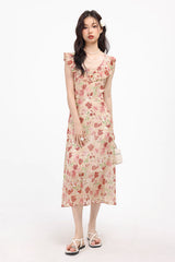 Pink Floral Summer Dress
