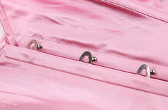Pink Glossy Corset Tube Top