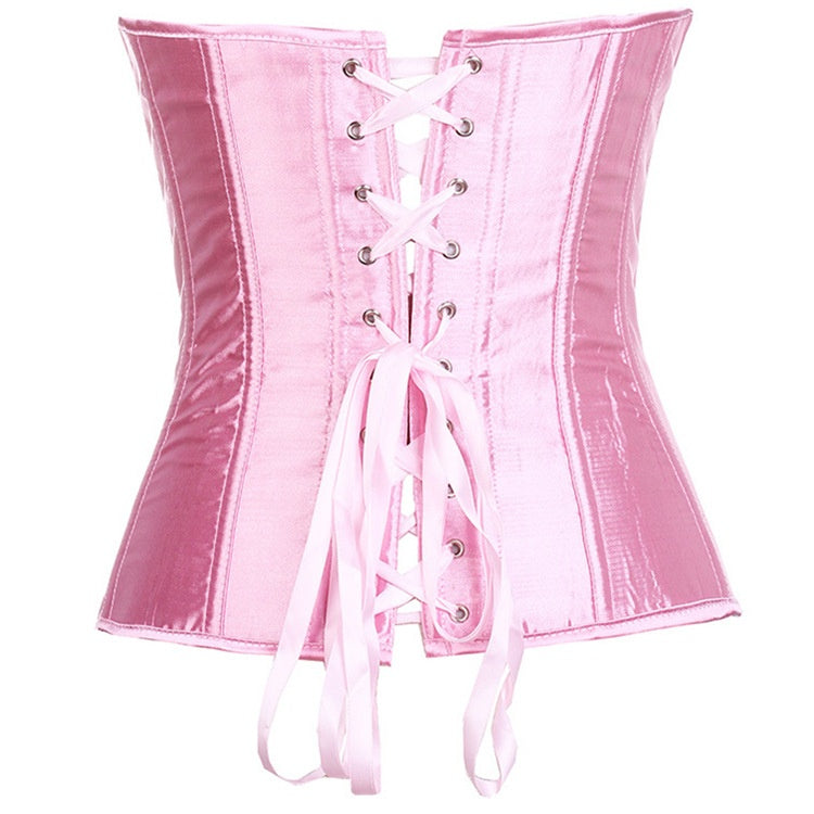 Pink Glossy Corset Tube Top