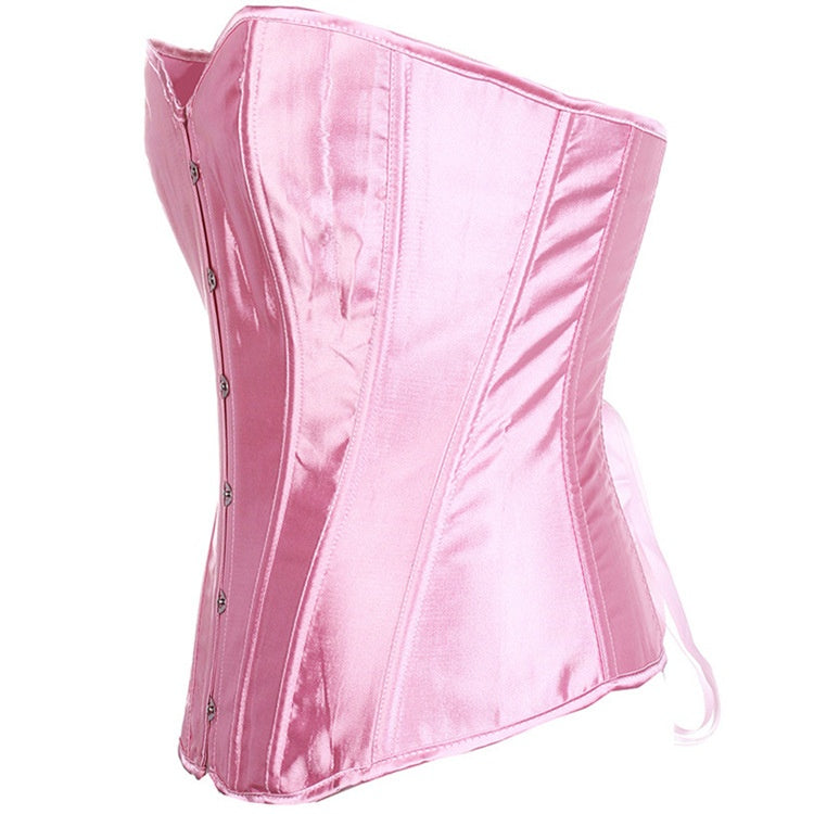 Pink Glossy Corset Tube Top