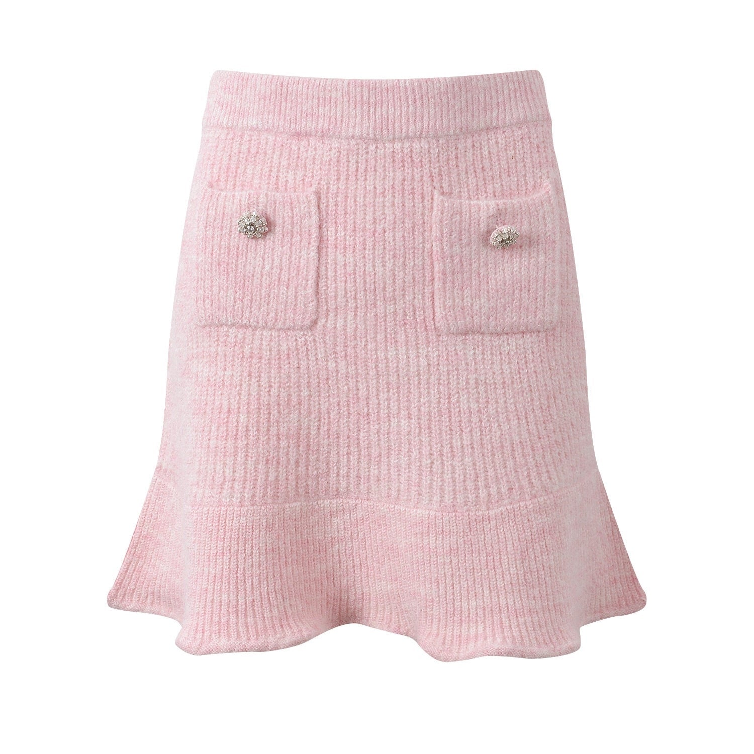 Pink Scallop Edge Knitted Skirt