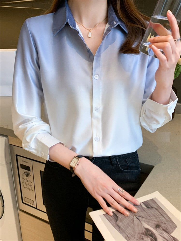 Blue Ombre Button-Up Shirt