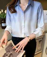 Blue Ombre Button-Up Shirt