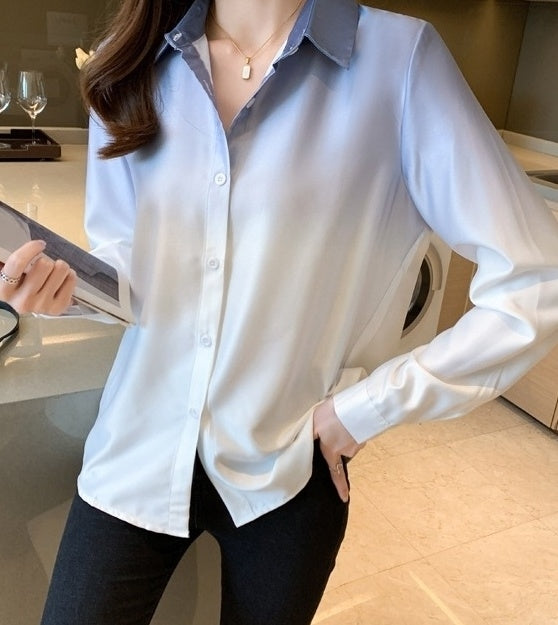 Blue Ombre Button-Up Shirt
