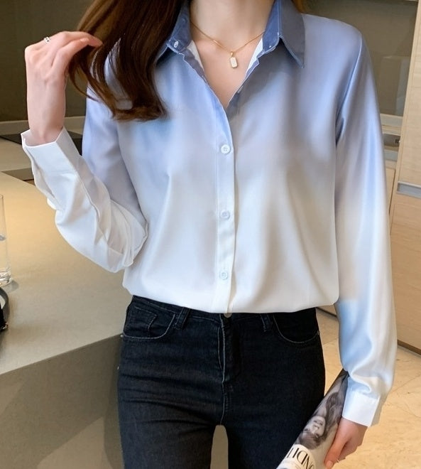 Blue Ombre Button-Up Shirt