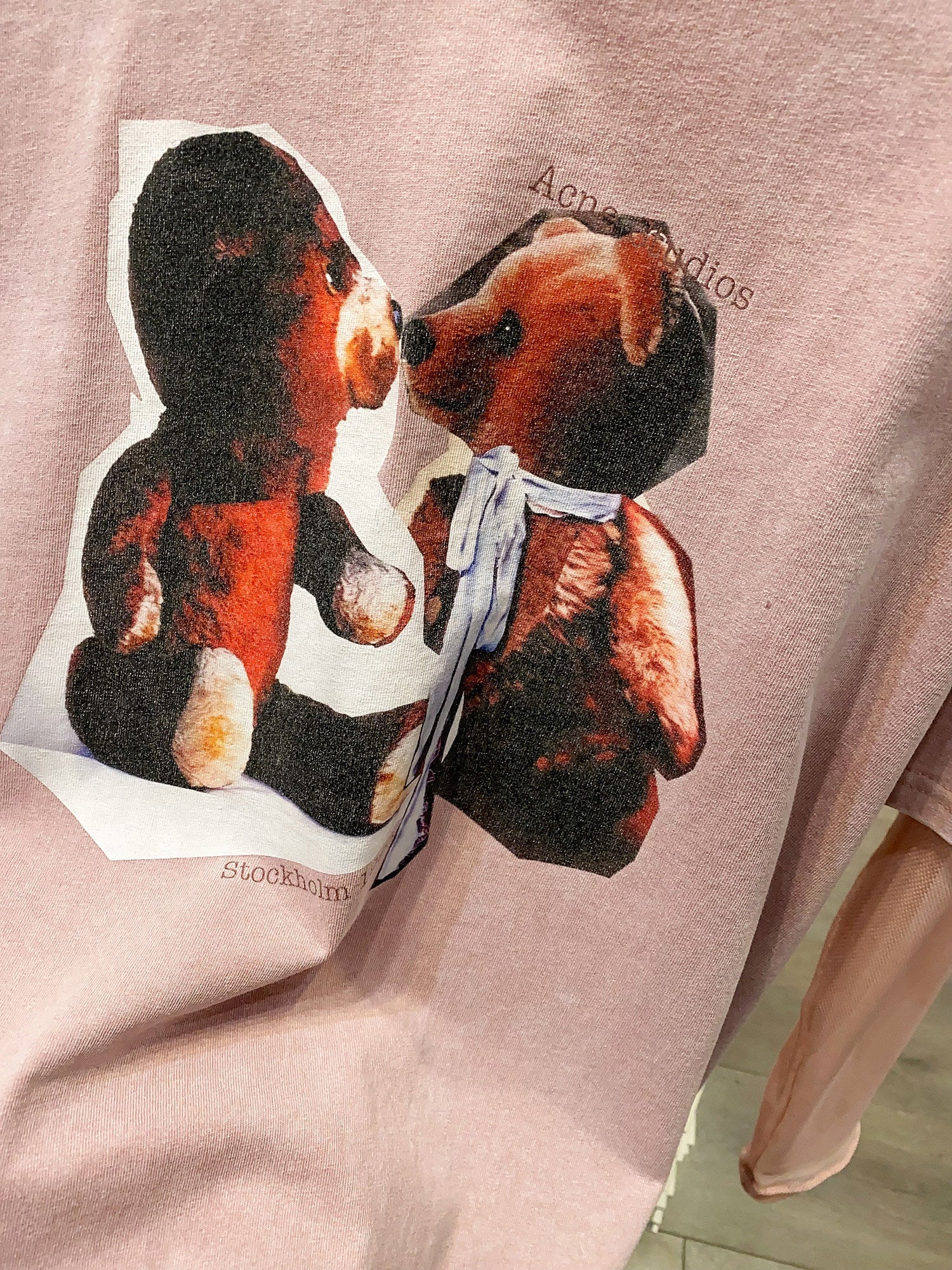 Pink Oversize Bear Print T-Shirt