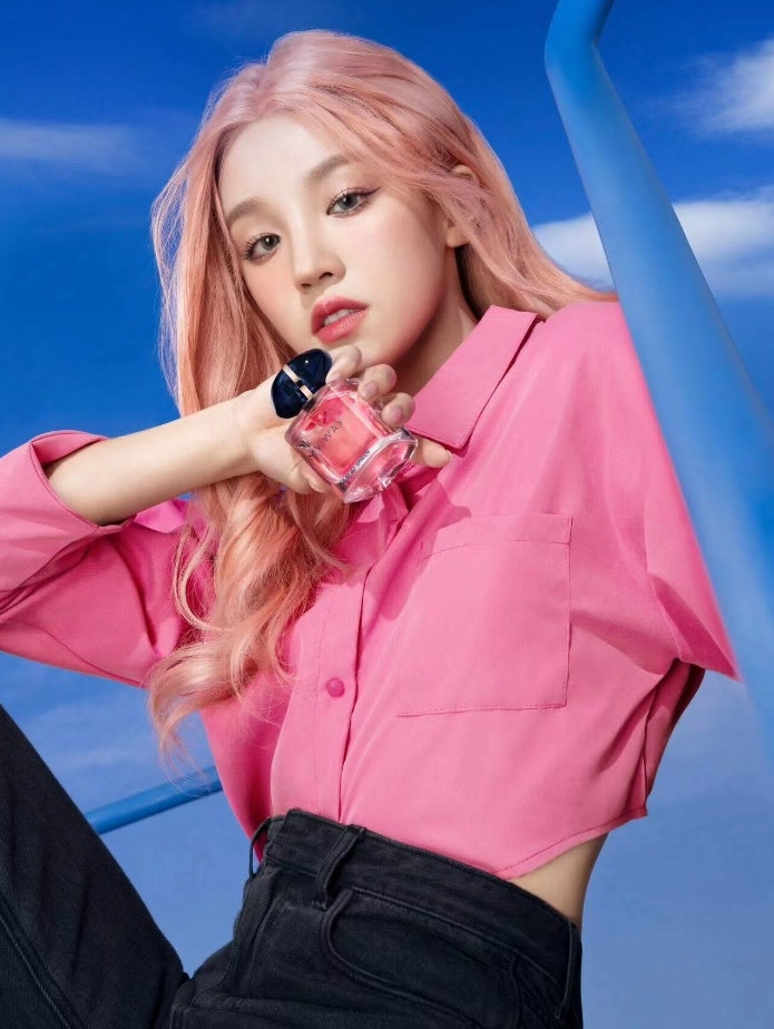 Pink Oversized Cropped Shirt