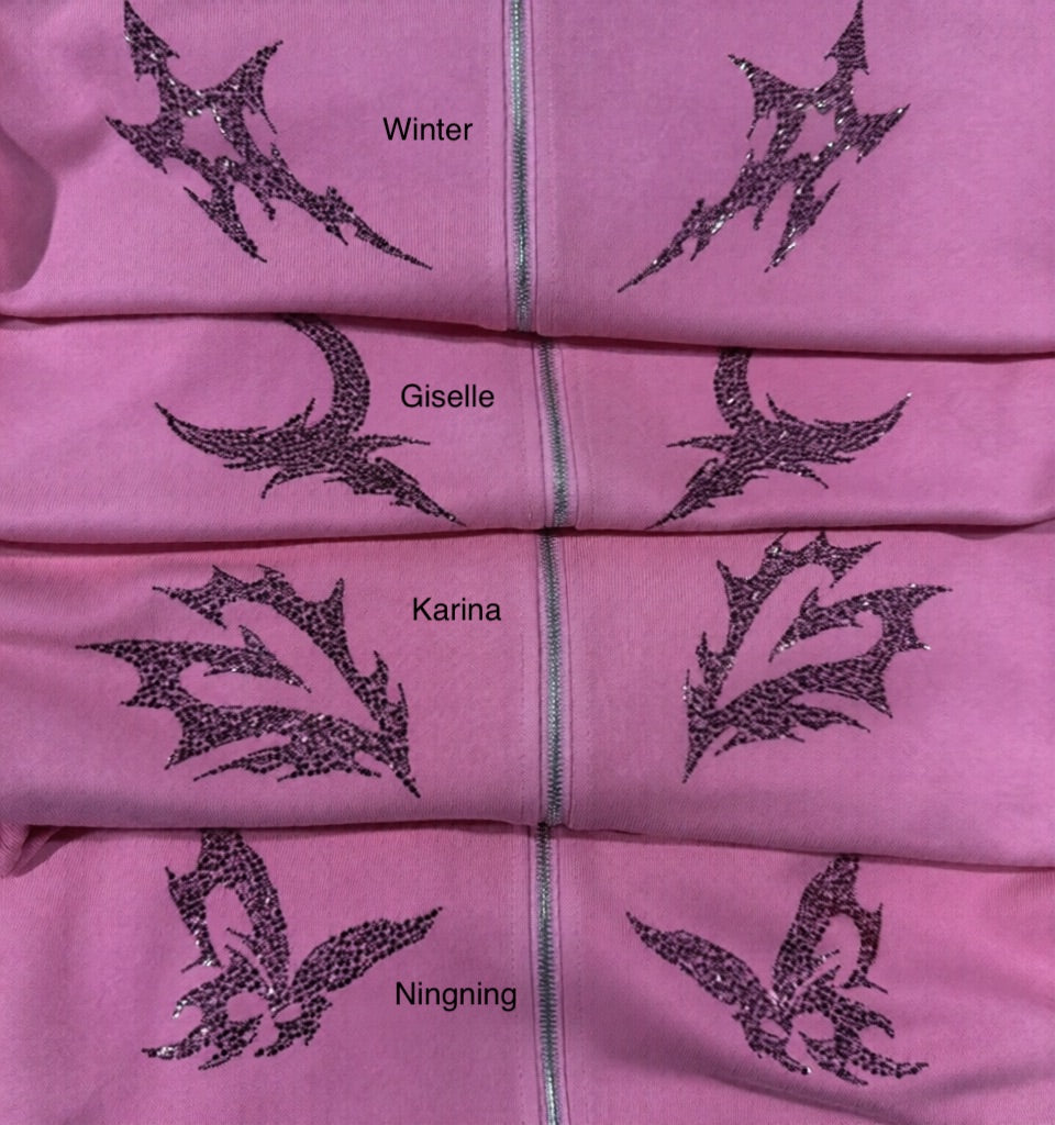 Pink Oversized Lightning Graphic Zip-Up Hoodie