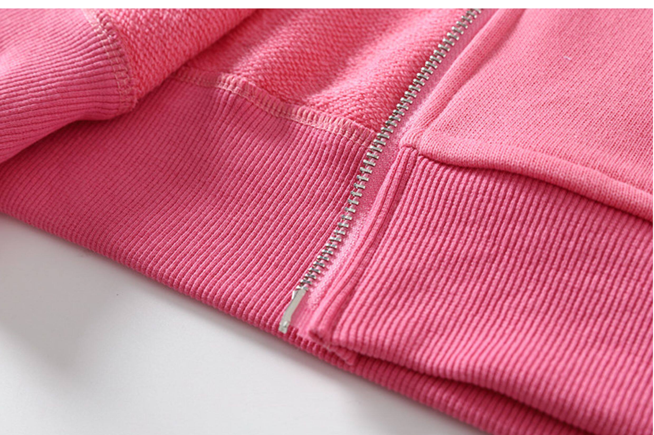 Pink Oversized Lightning Graphic Zip-Up Hoodie