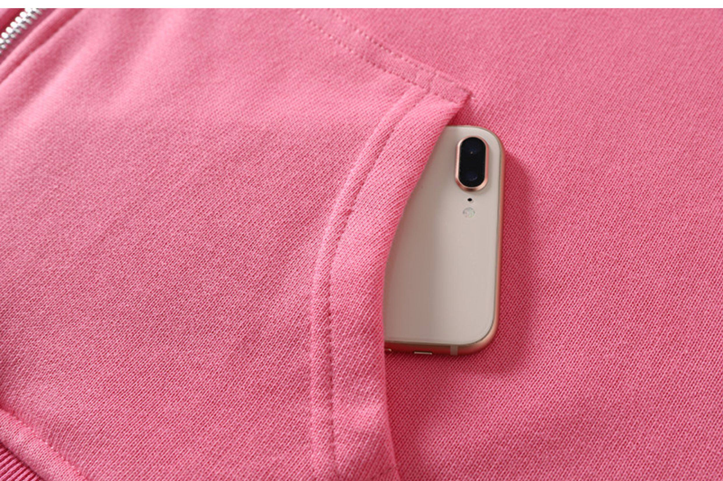 Pink Oversized Lightning Graphic Zip-Up Hoodie