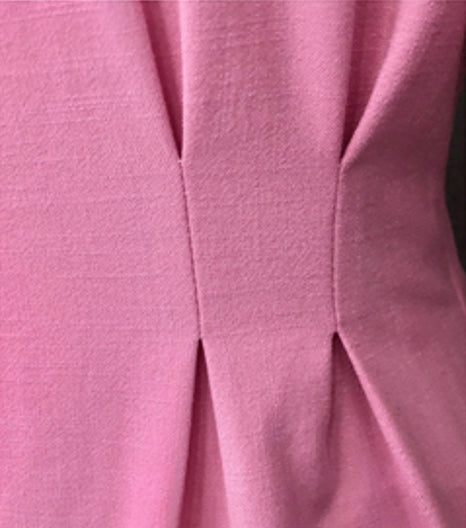 Pink Puffed Sleeves Midi Dress