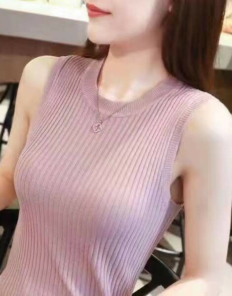 Pink Ribbed Sleeves Top