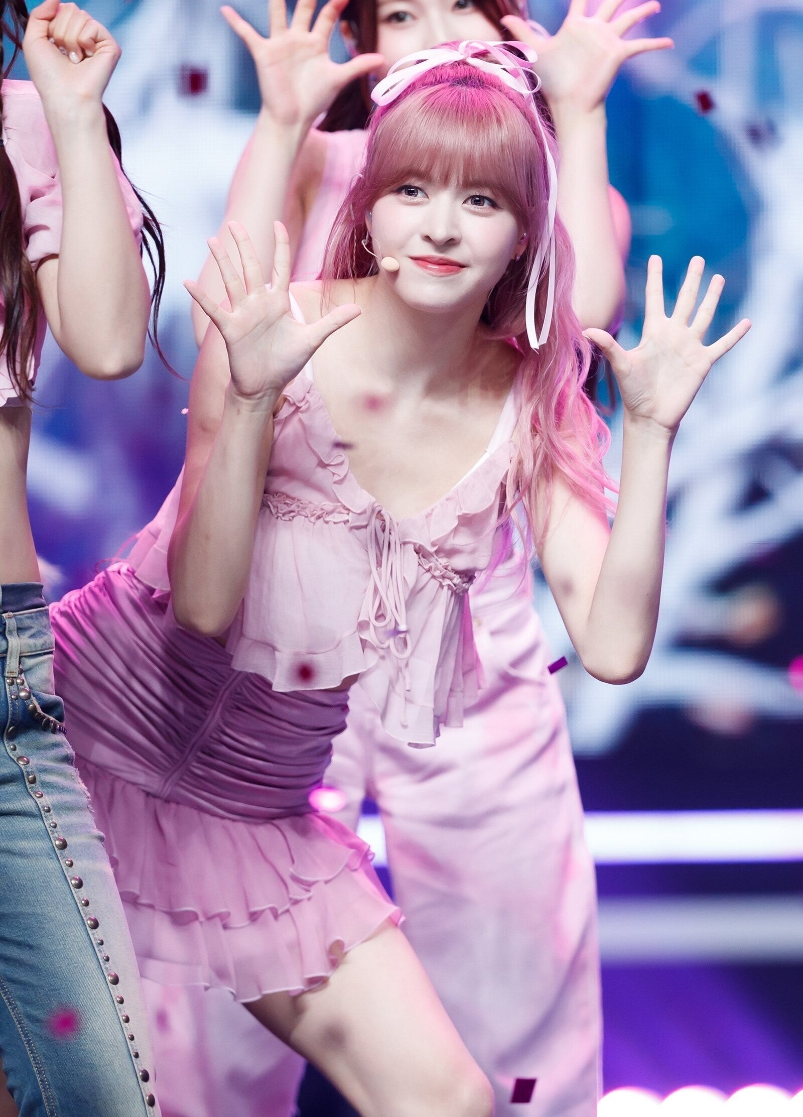 Pink Ruffled See-Through Sling Top
