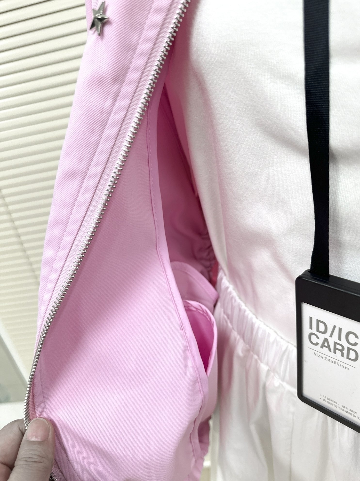 Pink Star-Accent Oversized Bomber Jacket