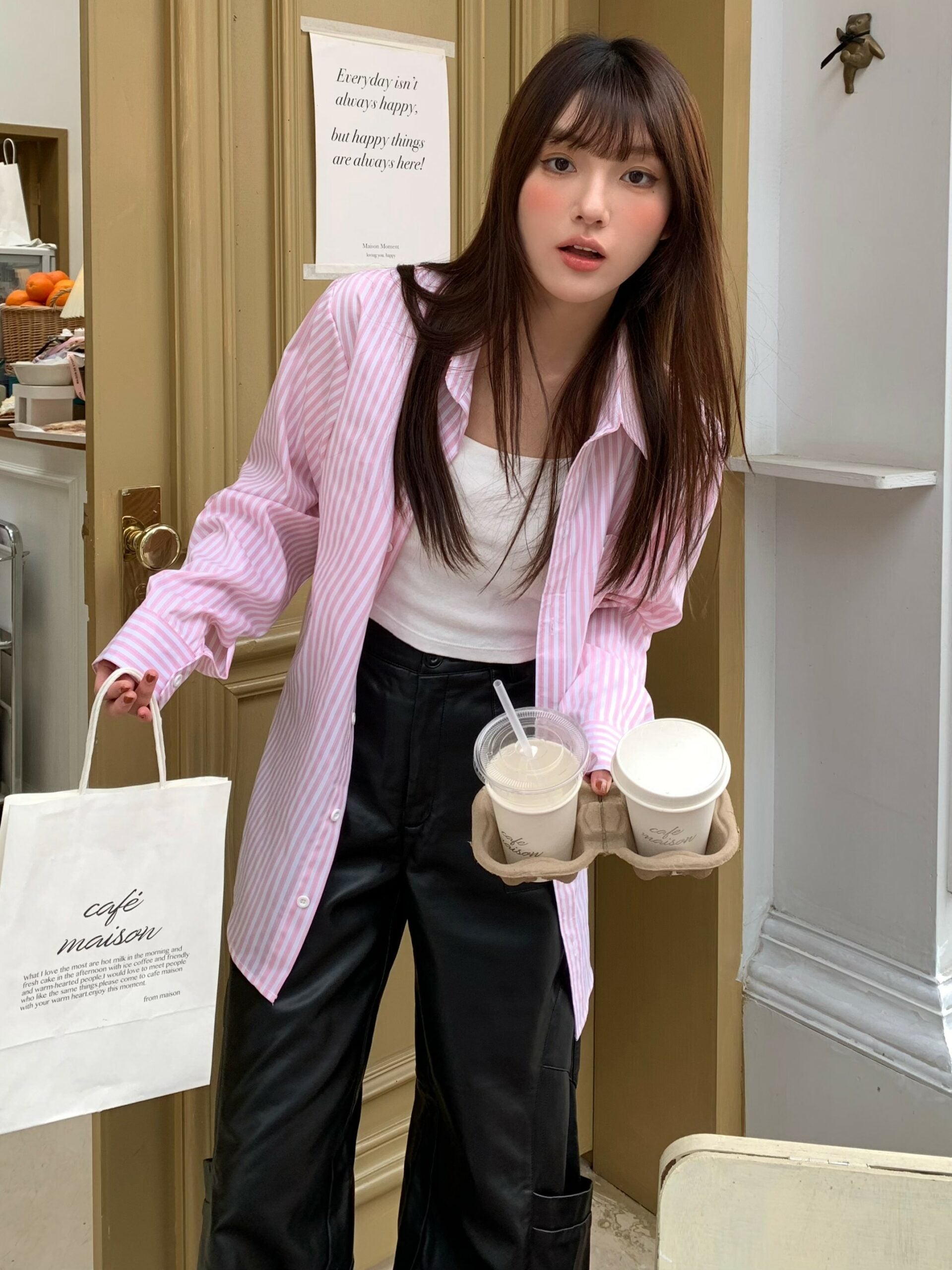 Pink Striped Button-Down Shirt