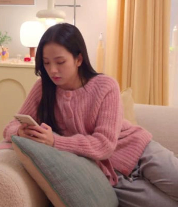 Pink Thick Knitted Cozy Cardigan