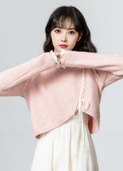 Pink Tieknit Sweater Top
