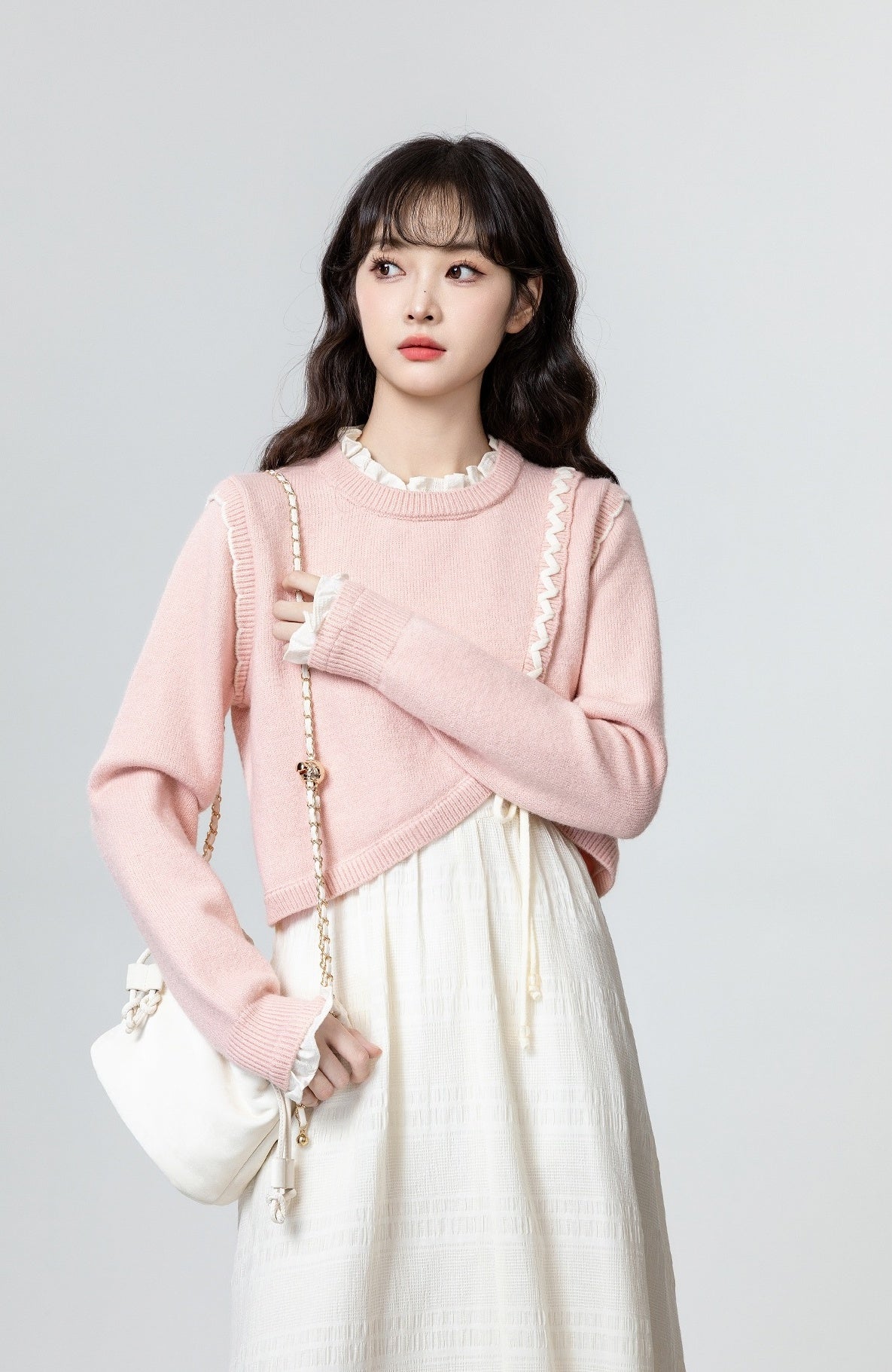 Pink Tieknit Sweater Top