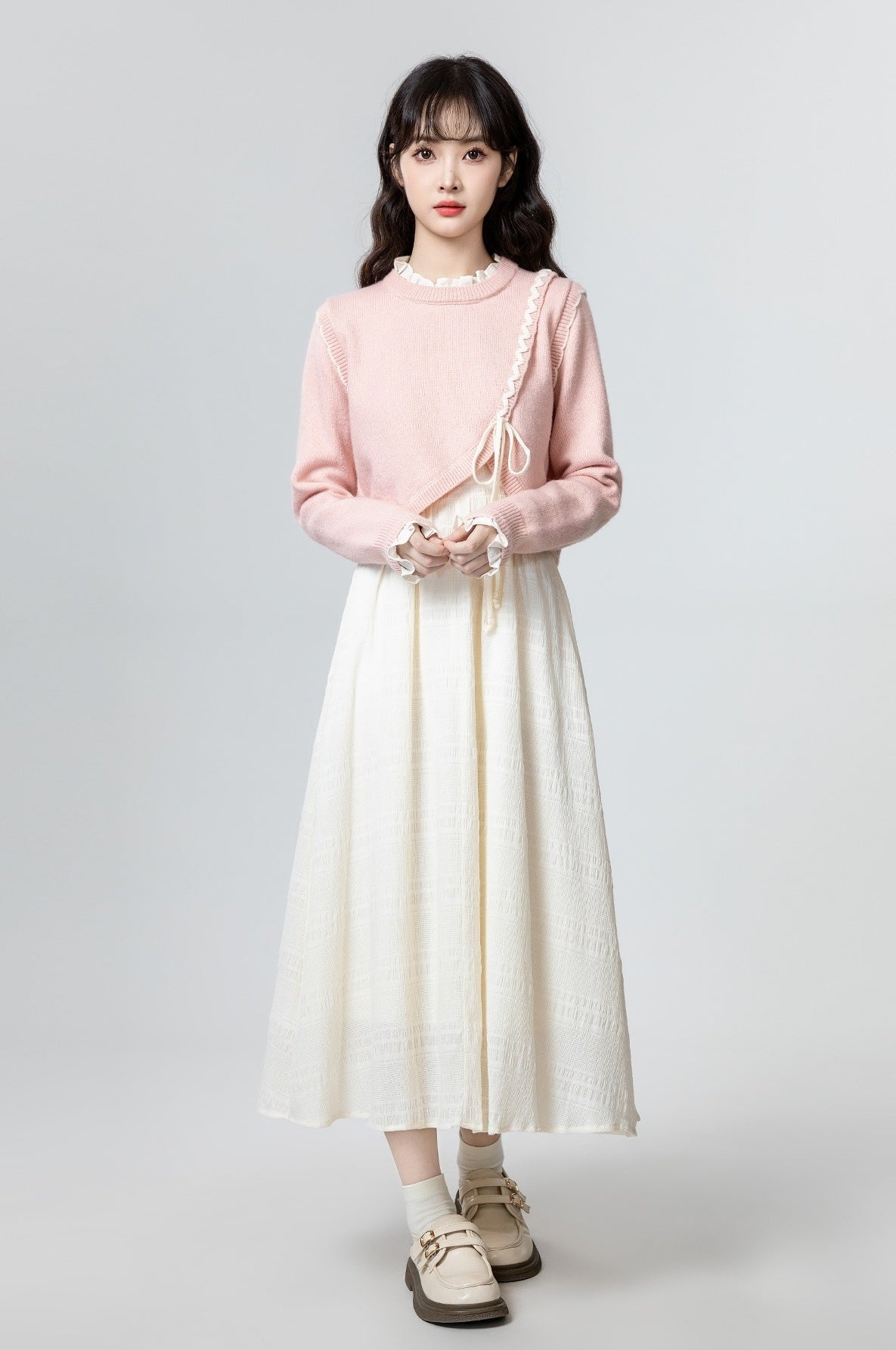 Pink Tieknit Sweater Top