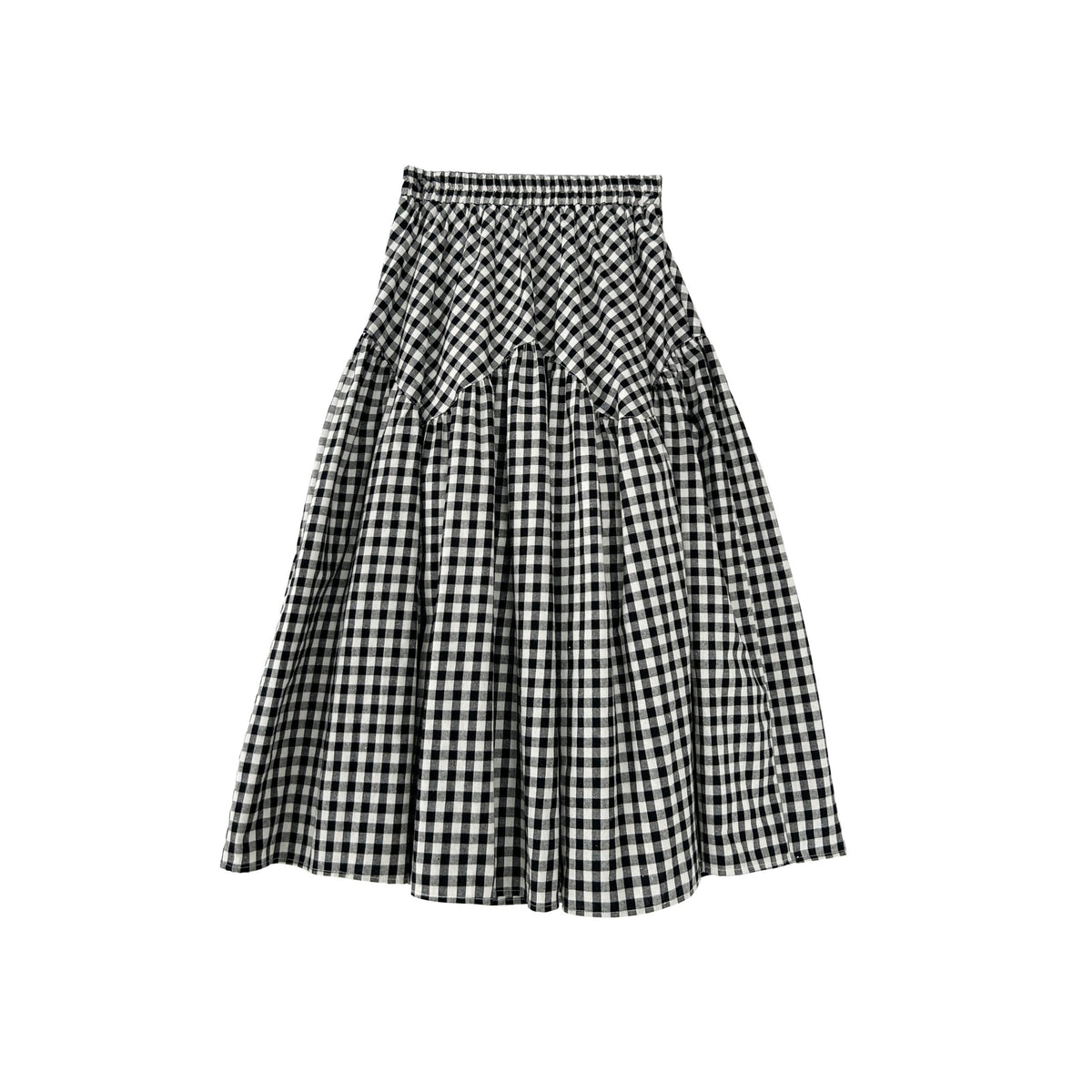 Plaid A Line Midi Skirt Flowy Casual Style