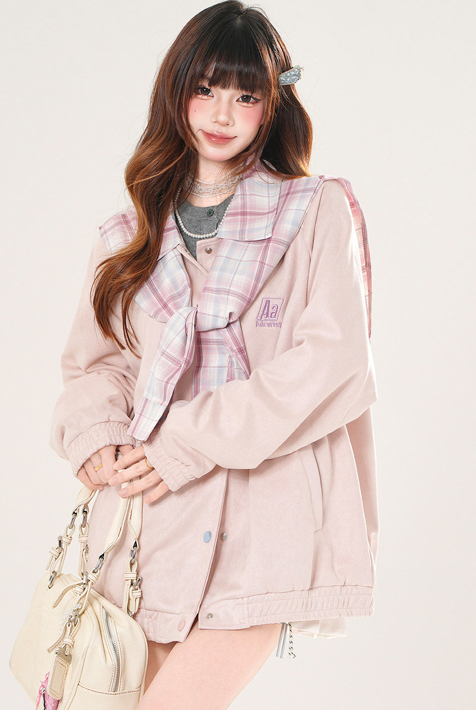 Plaid Baseball Jacket
