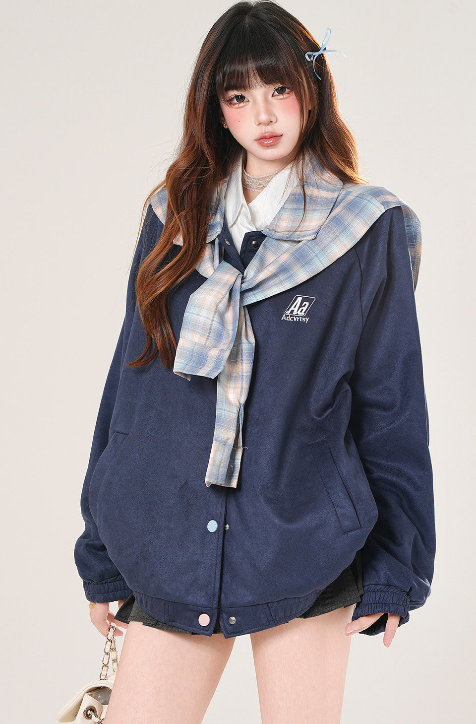 Plaid Baseball Jacket