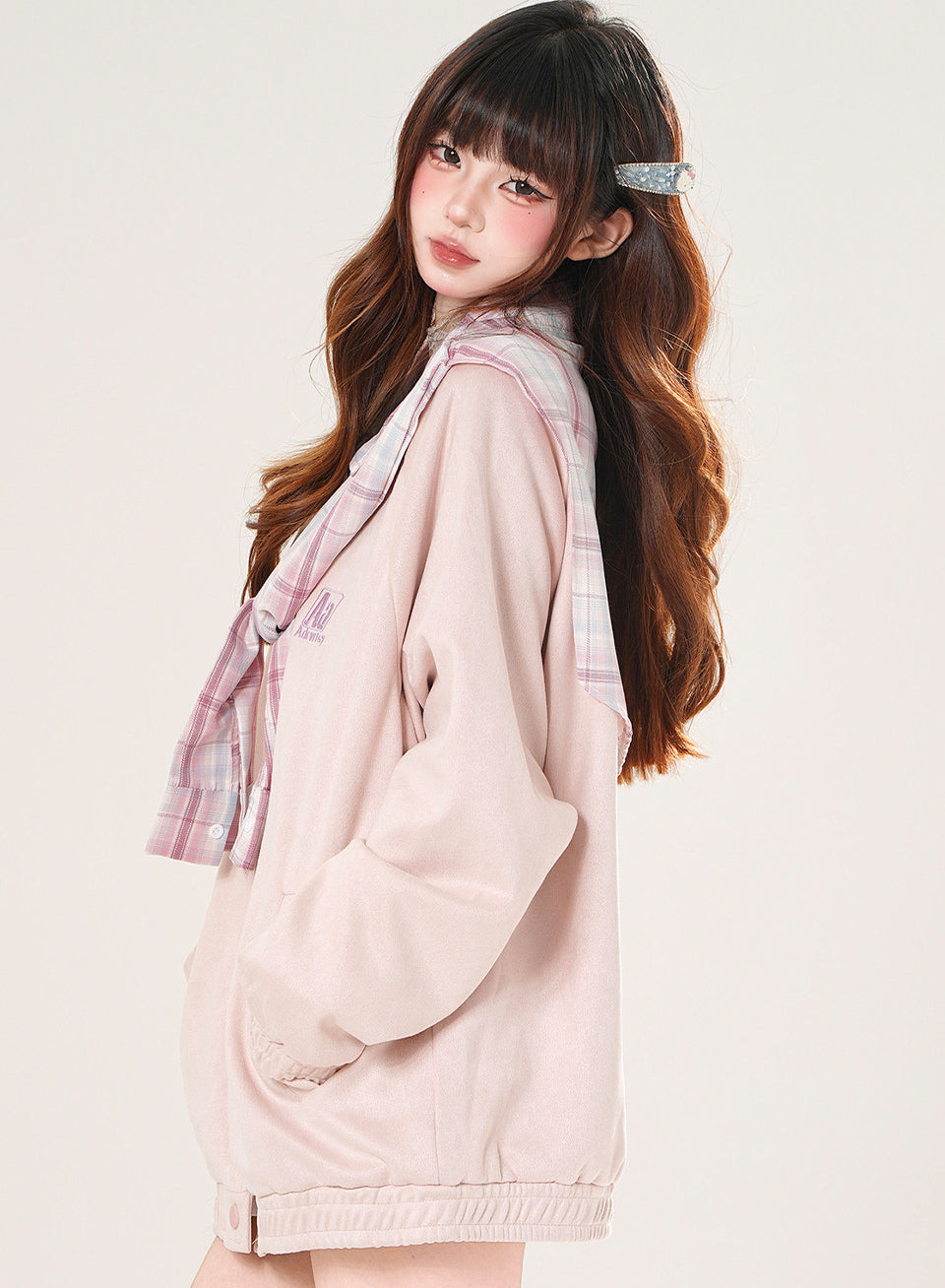 Plaid Baseball Jacket