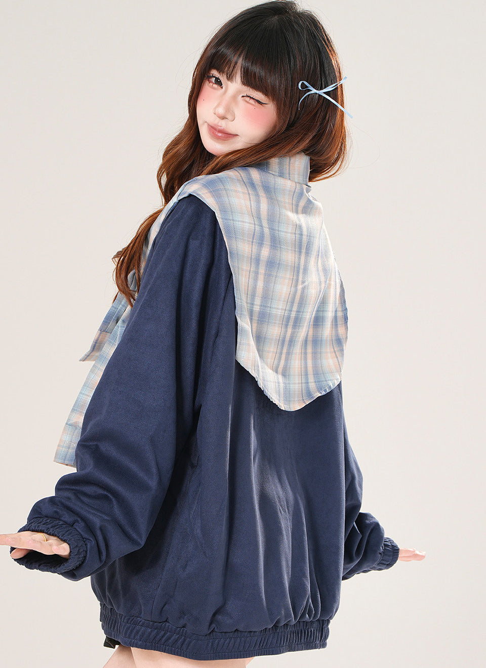 Plaid Baseball Jacket
