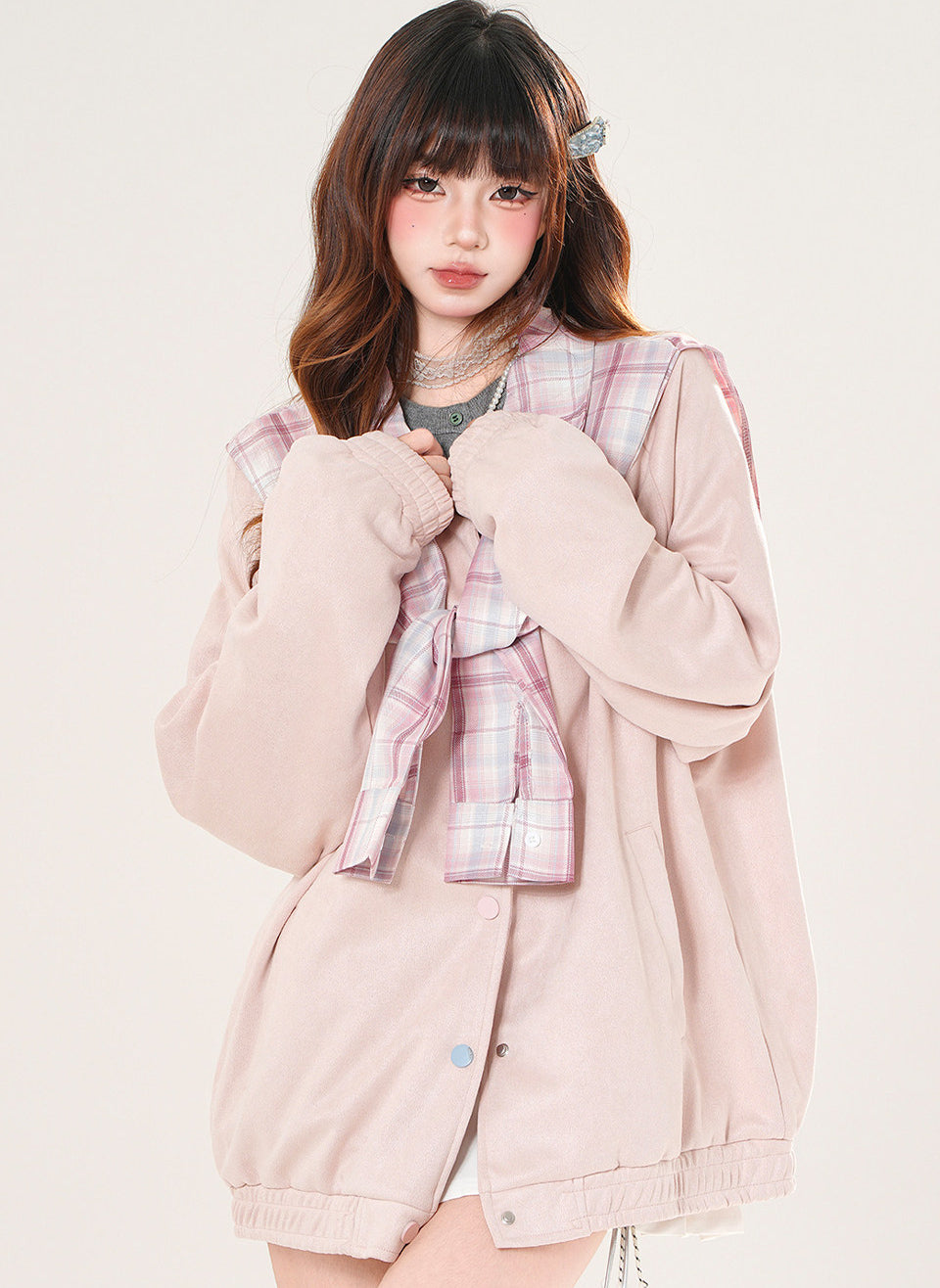 Plaid Baseball Jacket